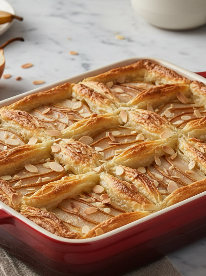 Tarte Estaladiça de Pêra e Amêndoa: A técnica da Massa Filo “Crinkle”